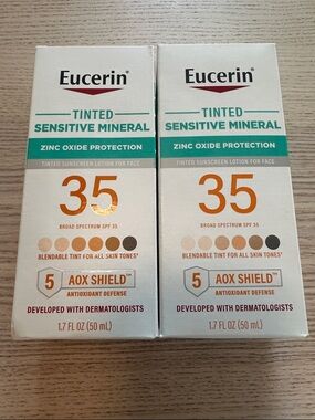 Eucerin Tinted Sensitive Mineral SPF 35 Zinc Oxide Protection - Tinted (2 pack)